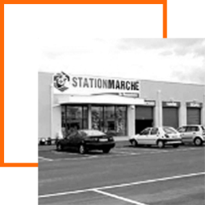 Stationmarché est créée en 1982 : illustration d'une façade de magasin.